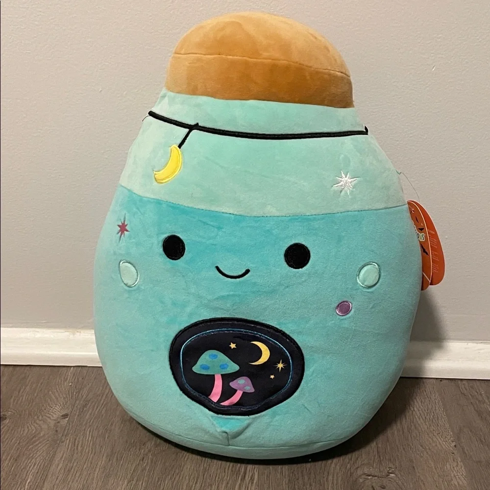 Squishmallows Teal and Tan Space-Themed Pillow Reishi